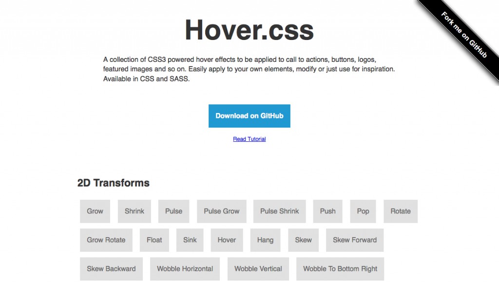 Hover.css - A collection of CSS3 powered hover effects