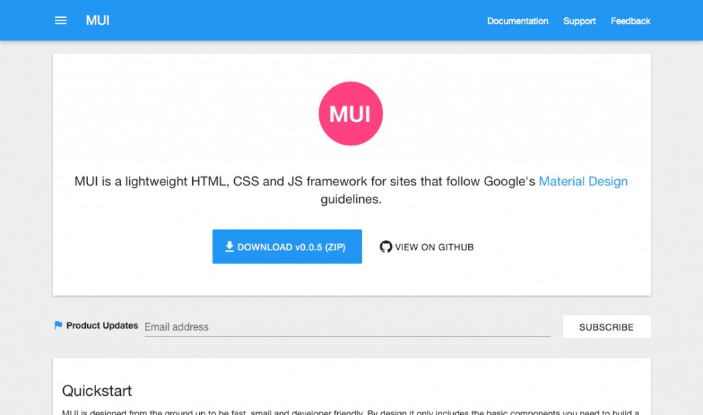 MUI - Material Design CSS Framework