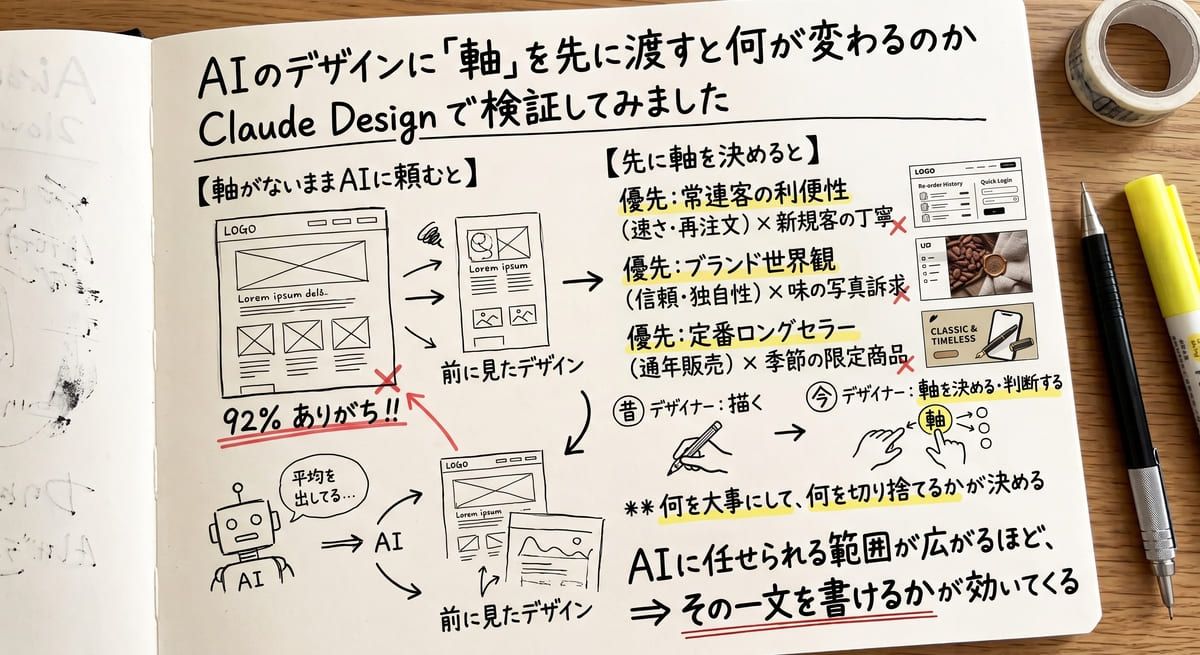 AIのデザインに「軸」を先に渡すと何が変わるのか Claude Design で検証してみました